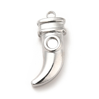 304 Stainless Steel Pendant Cabochons Settings, Dagger Shape, Stainless Steel Color, Tray: 2.5mm, 19.5x9.5x4mm, Hole: 1.5mm