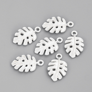 Alloy Pendants, Matte Style, Leaf, Cadmium Free & Lead Free, 925 Sterling Silver Plated, 19x12x2mm, Hole: 1.6mm