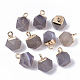 Natural Grey Agate Charms(G-S359-015D)-1