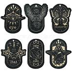 12Pcs 6 Styles Opaque Dark Theme Acrylic Pendants, Mixed Shapes, 41.5~42x23~35x2mm, Hole: 1.8mm, 2pcs/style(OACR-CJ0002-09)
