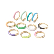 Enamel Adjustable Ring, Real 18K Gold Plated Brass Jewelry for Women, Lead Free & Cadmium Free, Mixed Color, US Size 6~US Size 7 3/4((16.5mm~17.9mm)(RJEW-F124-08-G)