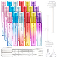 8ml Rainbow Glass Spray Bottles, Refillable Bottles, for Perfume, Essential Oils, Liquids, Cleaning, with 3ML Disposable Plastic Dropper, Mini Transparent Plastic Funnel Hopper, Plastic Pump, Mixed Color, 9.95x1.4cm, Capacity: 8ml, 6 colors, 4pcs/color, 24pcs(MRMJ-BC0002-35)