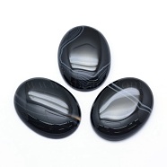 Natural Banded Agate Cabochons, Oval, 40x30x7.5~8mm(G-P393-I10)