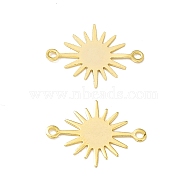 Brass Connector Charms, Cadmium Free & Lead Free, Sun Links, Real 24K Gold Plated, 13x17.5x0.7mm, Hole: 1.2mm(X-KK-A172-48G)