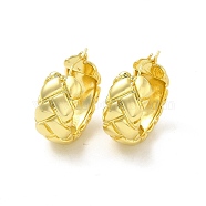 Brass Rhombus Hoop Earrings for Women, Light Gold, 26.5x23.5x11mm, Pin: 0.6mm(EJEW-E273-15LG)