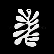 201 Stainless Steel Pendants, Laser Cut, Leaf, Stainless Steel Color, 35.5x24x1mm, Hole: 1.6mm(STAS-S105-LA384-1)