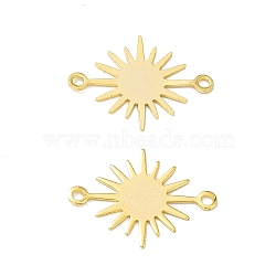 Brass Connector Charms, Cadmium Free & Lead Free, Sun Links, Real 24K Gold Plated, 13x17.5x0.7mm, Hole: 1.2mm(X-KK-A172-48G)
