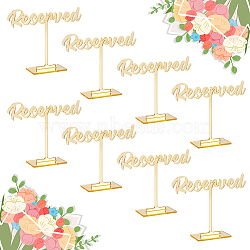 Acrylic Mirror Reserved Table Signs, for Restaurant, Bar, Gold, Finished: 40x68x148mm(AJEW-WH0317-14)