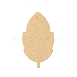100Pcs Blank Kraft Paper Gift Tags, Leaf, BurlyWood, 7.3x4x0.05cm, Hole: 3.5mm(CDIS-B001-05)