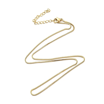 304 Stainless Steel Box Chain Necklace for Women, Golden, 18.31 inch(46.5cm)