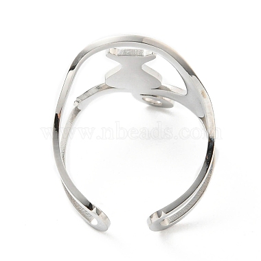 304 Stainless Steel Open Cuff Ring(RJEW-F149-03P)-3