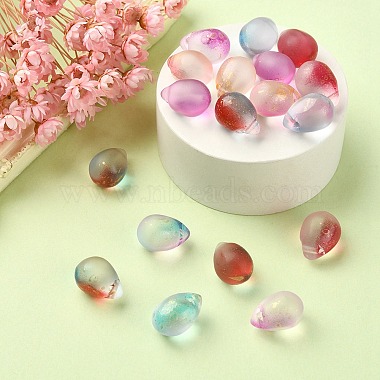 20Pcs 5 Colors Two Tone Transparent Spray Painted Glass Charms(GLAA-YW0001-92)-5