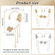 4Pcs 4 Style Butterfly & Flower Crystal Rhinestone Climber Wrap Around Earrings(EJEW-AN0001-01)-2