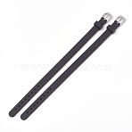 Silicone Watch Bands, with 201 Stainless Steel Clasps, Black, 8-7/8 inch(22.5~22.7cm), 10x3mm(X-SIL-S001-01)