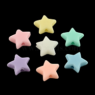 Opaque Acrylic Beads, Star, Mixed Color, 10x10x4mm, Hole: 2mm(X-SACR-S743-19)