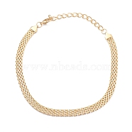 Vacuum Plating 304 Stainless Steel Mesh Chain Necklaces, with Lobster Claw Clasps, Golden, 13.1 inch(33.5cm)(NJEW-O123-06G)