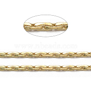 Brass Cardano Chains, Unwelded, with Card Paper, Cadmium Free & Lead Free, Golden, 0.9x0.6mm(X-CHC002Y-G)