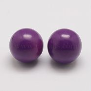 Brass Chime Ball Beads Fit Cage Pendants, No Hole, Purple, 16mm(KK-G298-16mm-08)