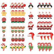 55pcs 11 styles Opaque Christmas Resin Cabochons, Reindeer & Hat & Snowman & Santa Claus, Mixed Shapes, Mixed Color, 21.5~32x13~25x4~9.5mm, 5pcs/style(CRES-GA0001-13)