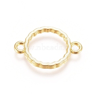 Zinc Alloy Links connectors, Open Back Bezel, For DIY UV Resin, Epoxy Resin, Pressed Flower Jewelry, Ring, Golden, 17x11.5x1.5mm, Hole: 1.5mm(X-PALLOY-E564-88G)
