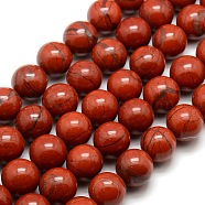 Round Natural Red Jasper Beads Strands, 14mm, Hole: 1mm, about 27pcs/strand, 15.7 inch(G-P062-15)