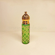 Arabian Style Glass Roller Ball Bottles, Essential Oil Refillable Bottle, for Personal Care, Yellow Green, 2x7.9cm, Capacity: 6ml(0.20fl. oz)(BOTT-PW0010-008E)