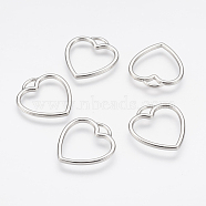 CCB Plastic Pendants, Heart Ring, Platinum, 25x24x2mm, Hole: 3x5mm(CCB-J035-050P)