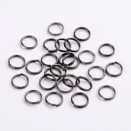 Iron Split Rings, Double Loops Jump Rings, Cadmium Free & Nickel Free & Lead Free, Gunmetal, 8x1.4mm, Inner Diameter: 7.2mm, about 7700pcs/1000g(JRBD8mm-NF)