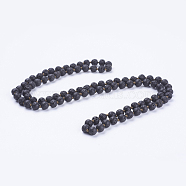 Natural Lava Rock Beaded Necklaces, Round, 36 inch(91.44cm)(NJEW-P202-36-A18)