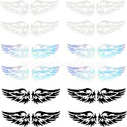 Wings Waterproof Holographic Vinyl Carved Hollow Decal Sticker, Car Decoration, Mixed Color, 24.8x7.2x0.01cm, 4pcs/color, 3 colors, 12pcs/set(DIY-FG0001-27)