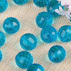 Transparent Acrylic Beads, Round, Cornflower Blue, 14mm, about 320pcs/500g.(TACR-NH0001-E-09)