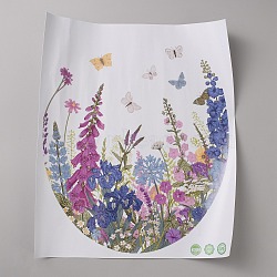 PVC Self Adhesive Decorative Stickers, Waterproof Decals for Home Wall, Bathroom Decoration, Flower, 395x328x0.2mm(DIY-WH20031-118A)