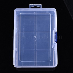 Rectangle Plastic Bead Storage Boxes, Jewelry Case for Beads, Small Items, Clear, 16.5x12x6cm(X-CON-YW0001-32)
