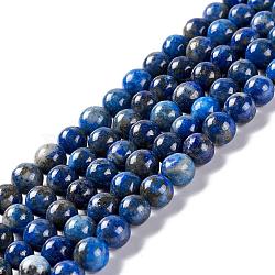 Natural Lapis Lazuli Round Bead Strands, 6mm, Hole: 1mm, about 62pcs/strand, 15.5 inch(X-G-E262-01-6mm)