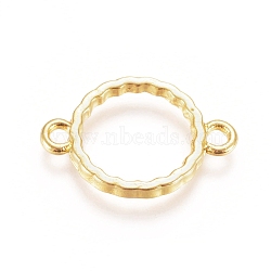 Zinc Alloy Links connectors, Open Back Bezel, For DIY UV Resin, Epoxy Resin, Pressed Flower Jewelry, Ring, Golden, 17x11.5x1.5mm, Hole: 1.5mm(X-PALLOY-E564-88G)