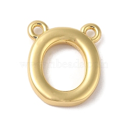 Rack Plating Brass Pendants, Long-Lasting Plated, Lead Free & Cadmium Free, Letter Charms, Real 18K Gold Plated, Letter O, 11x9x2mm, Hole: 1mm(KK-L216-003G-O)