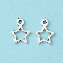 Tibetan Style Alloy Charms, Star, Christmas, Antique Silver, Lead Free & Cadmium Free, 14x10x2mm, Hole: 1.5mm(LF10686Y)