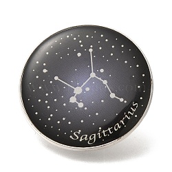 Twelve Constellation Creative Alloy Badges Constellation Brooches, Platinum, Sagittarius, 31mm(JEWB-S033-01P-I)