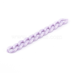 Handmade Opaque Acrylic Curb Chains,Twisted Link Chain, Quick Link Connectors, Lilac, 23x16.5x4mm, about 39.37 inch(1m)/strand(X-AJEW-JB00925-02)