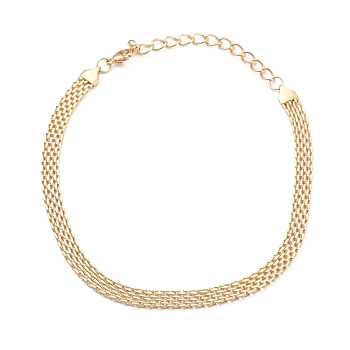 Vacuum Plating 304 Stainless Steel Mesh Chain Necklaces, with Lobster Claw Clasps, Golden, 13.1 inch(33.5cm)