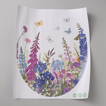 PVC Self Adhesive Decorative Stickers, Waterproof Decals for Home Wall, Bathroom Decoration, Flower, 395x328x0.2mm