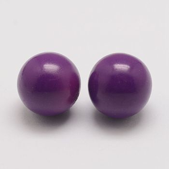 Brass Chime Ball Beads Fit Cage Pendants, No Hole, Purple, 16mm