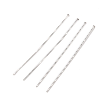 304 Stainless Steel Flat Head Pins, Stainless Steel Color, 60x0.6mm, Head: 1.5mm