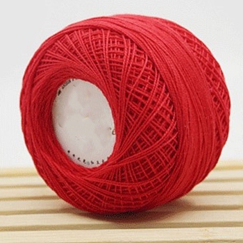 45g Cotton Size 8 Crochet Threads, Embroidery Floss, Yarn for Lace Hand Knitting, Red, 1mm