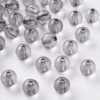 Transparent Acrylic Beads, Round, Lavender, 10x9mm, Hole: 2mm