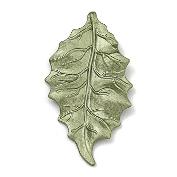 Alloy Pendants, Spray Painted, Christmas Scheme Charms, Leaf, 47.5x26x5mm, Hole: 1.8mm