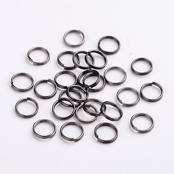 Iron Split Rings, Double Loops Jump Rings, Cadmium Free & Nickel Free & Lead Free, Gunmetal, 8x1.4mm, Inner Diameter: 7.2mm, about 7700pcs/1000g