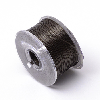 Special Coated Polyester Beading Threads for Seed Beads, Coconut Brown, 0.1mm, about 50yards/roll