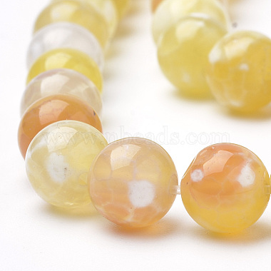 Brins de perles d'agate craquelée de feu naturel teint(X-G-Q462-127D-8mm)-3