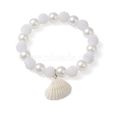 4Pcs 4 Style ABS Plastic Imitation Pearl Beaded Stretch Bracelets Set(BJEW-JB10104)-6